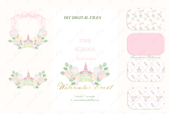 School Pink Family Hydrangea Watercolor Crest DIY Product Image 4