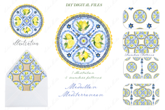 Blue Mediterranean Lemons Medallion Product Image 4
