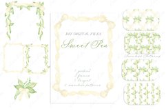 Sweet Pea. Baby shower DIY Ivory white bow frame Digital Product Image 4