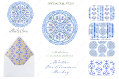 Blue Chinoiserie Monkey Medallion Product Image 4