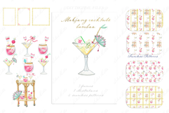 Mahjong Bamboo bar Cocktails Watercolor DIY Product Image 3