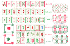 Mahjong Christmas Classic PNG Watercolor DIY Product Image 5