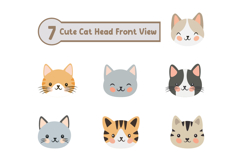 7 Cute Cat Head Front View Product Image 1