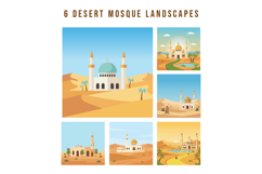 6 Desert Mosque Landscapes Flat Design Product Image 1