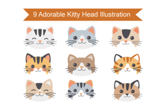 9 Adorable Kitty Head Illustration Product Image 1