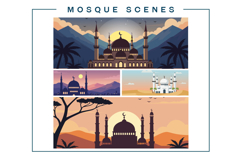 12 Desert Mosque Illustration Bundle Product Image 1