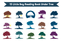 15 Boy Reading Book Under Tree Product Image 2