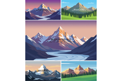 Mountain Range Landscape Illustration Product Image 1