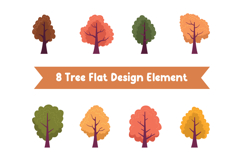 8 Tree Flat Design Element Product Image 1
