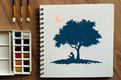 15 Boy Reading Book Under Tree Product Image 1