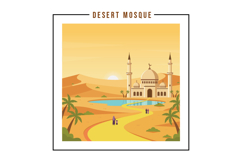 6 Desert Mosque Landscapes Flat Design Product Image 3