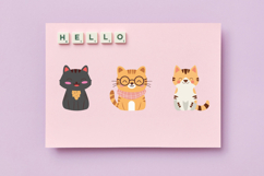 5 Cute Smiling Cats Illustration Set Product Image 2