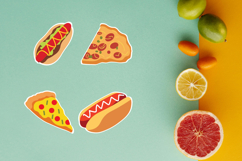 Pizza and Hotdog Delight Fast Food Vector Set Product Image 2