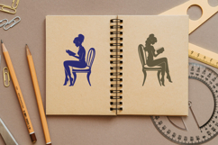 14 Girl Reading a Book on Chair Product Image 3