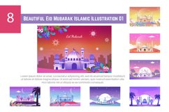 8 Beautiful Eid Mubarak Islamic Illustration 01 Product Image 1
