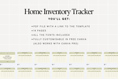 Home Inventory Tracker Printable Canva Template Product Image 2