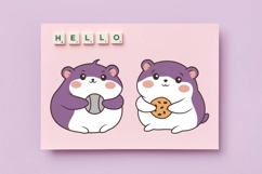 15 Cute Purple Hamster Mouse Animal Character Product Image 3
