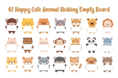 42 Happy Cute Animal Holding Empty Board Product Image 1
