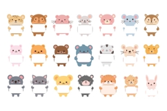 42 Happy Cute Animal Holding Empty Board Product Image 2