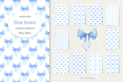 Coquette bow Digital paper Blue bows Seamless Patterns Product Image 1