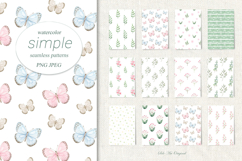 Simple Floral Seamless Patterns Butterfly backgrounds Product Image 1