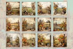 Retro Countryside Chic Digital Papers Collection Bundle Product Image 2