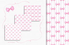 Pink bows Digital paper Coquette bow Seamless Patterns Product Image 3