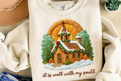 Punch Needle Christmas Church Sublimation, Christmas Png Product Image 4