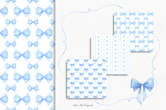 Coquette bow Digital paper Blue bows Seamless Patterns Product Image 4