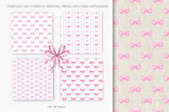 Pink bows Digital paper Coquette bow Seamless Patterns Product Image 5