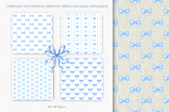 Coquette bow Digital paper Blue bows Seamless Patterns Product Image 5