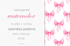 Pink bows Digital paper Coquette bow Seamless Patterns Product Image 2