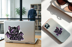 Cute Nightmare. Halloween Stickers design PNG Product Image 2