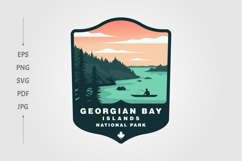 georgian bay islands national park vintage vector landscape Product Image 1