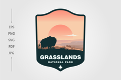 grasslands national park with a bison looking at the sunset Product Image 1