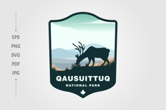 qausuittuq national park vintage logo vector Product Image 1