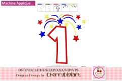 Independence Day Numbers machine applique embroidery bundle Product Image 4