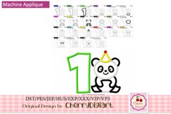 Panda Birthday Numbers applique machine embroidery 2168 Product Image 3