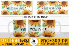 Sunflower Mug Wrap | Mothers Day Mug Design Product Image 1