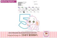 Elephant baby Numbers applique embroidery bundle 2234 Product Image 4