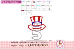 Independence Day Numbers machine applique embroidery bundle Product Image 4