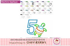 Beach Turtle Numbers machine applique embroidery bundle 2160 Product Image 5