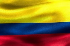 Colombia flag - waving textile background Product Image 1