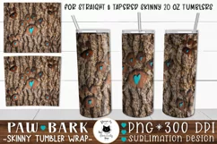 Paw Print Tumbler Wrap | Tree Bark Tumbler Design Product Image 1