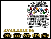 Co workers svg Silhouette Cricut Christmas tangled lights Product Image 2