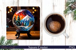 Winter Square Coaster | Snowglobe | Christmas Design Product Image 1
