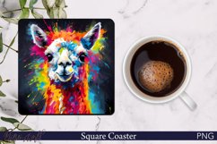 Llama Square Coaster | Farm Animal Product Image 1