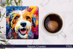 Dog Square Coaster | Farm Animal | Farmlife PNG Product Image 1