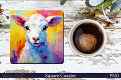 Lamb Square Coaster | Farm Animal Design Product Image 1