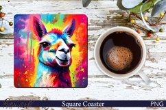 Llama Square Coaster | Farm Animal | Farmhouse Product Image 1